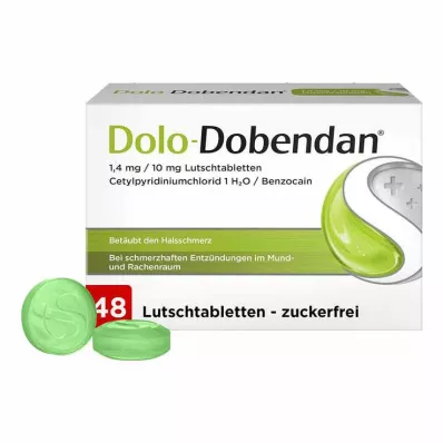 Dolo-Dobendan 1,4 mg / 10 mg pastiller, 48 stk Dolo-Dobendan 1,4 mg / 10 mg pastiller, 48 stk