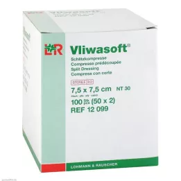 VLIWASOFT Spaltekompresser 7,5x7,5 cm sterile 4 l., 50X2 stk