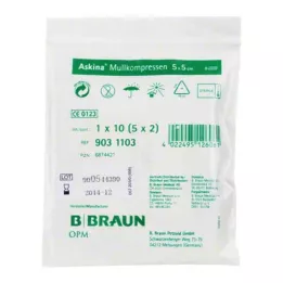 ASKINA Sterile gasbindkompresser 5x5 cm, 5X2 stk