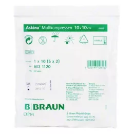 ASKINA Gazekompresser 10x10 cm sterile, 5X2 stk