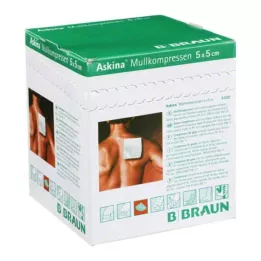 ASKINA Gazekompresser 5x5 cm sterile 8x, 25X2 stk