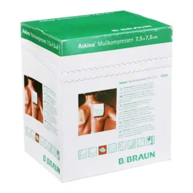ASKINA Gazekompresser 7,5x7,5 cm sterile, 25X2 stk