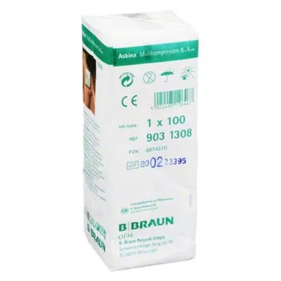 Askina gasbind 5x5 cm, 100 stk Askina gasbind 5x5 cm, 100 stk