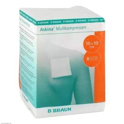 ASKINA Gazekompresser 10x10 cm usterile 8x, 100 stk
