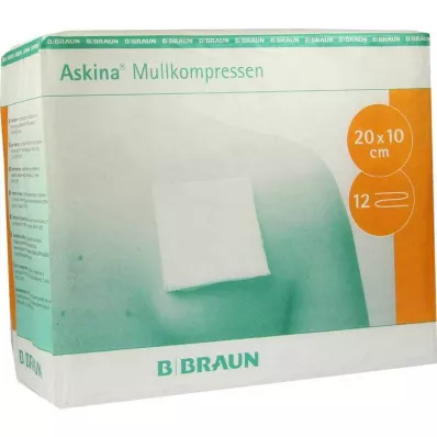 ASKINA Usterile gasbind 10x20 cm, 12-fold, 100 stk ASKINA Usterile gasbind 10x20 cm, 12-fold, 100 stk