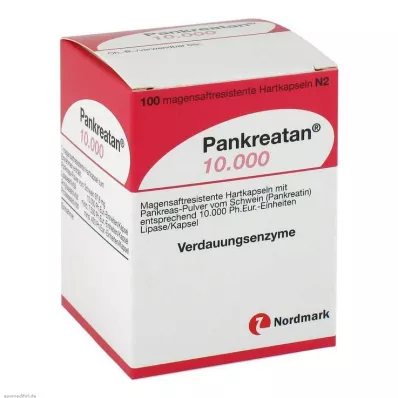 PANKREATAN 10 000 enterokapslede harde kapsler, 100 stk PANKREATAN 10 000 enterokapslede harde kapsler, 100 stk