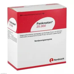 PANKREATAN 25 000 magsaftresistente harde kapsler, 200 stk