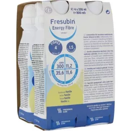 FRESUBIN ENERGY Fibre DRINK Vaniljedrikkflaske, 4X200 ml