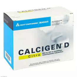 CALCIGEN D Citro 600 mg/400 IE tyggetabletter, 200 stk