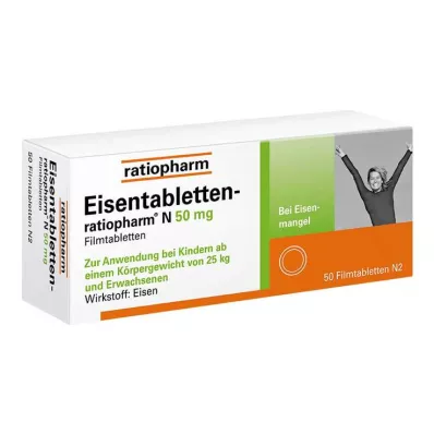 EISENTABLETTEN-ratiopharm N 50 mg filmdrasjerte tabletter, 50 stk EISENTABLETTEN-ratiopharm N 50 mg filmdrasjerte tabletter, 50 stk