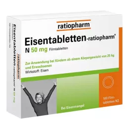 EISENTABLETTEN-ratiopharm N 50 mg filmdrasjerte tabletter, 100 stk