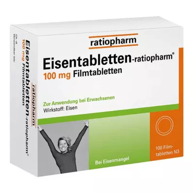 Jerntabletter ratiopharm® 100 mg filmdrasjerte tabletter, 100 stk