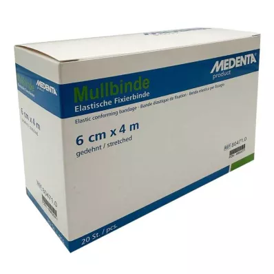 Elastiske gasbind 4 m x 6 cm, 20 stk