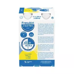 FRESUBIN 2 kcal Fiber DRINK Sitrondrikkflaske, 4X200 ml