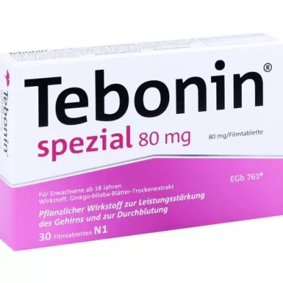 TEBONIN spesielle 80 mg filmdrasjerte tabletter, 30 stk