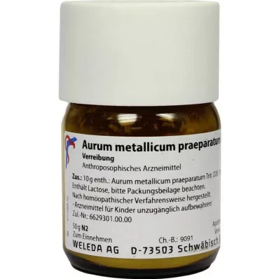 AURUM METALLICUM PRAEPARATUM D 20 Triturering, 50 g AURUM METALLICUM PRAEPARATUM D 20 Triturering, 50 g