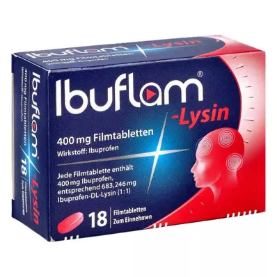 Ibuflam Lysine 400 mg Ibuprofen smertetabletter (18 stk) Ibuflam Lysine 400 mg Ibuprofen smertetabletter (18 stk)