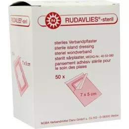 RUDAVLIES-sterilt bandasjeplaster 5x7 cm, 50 stk