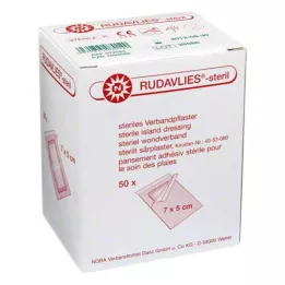 RUDAVLIES-sterilt bandasjeplaster 5x7 cm, 50 stk