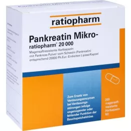 PANKREATIN Micro-ratio.20.000 magsaftresistente harde kapsler, 200 stk