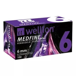 WELLION MEDFINE pluss pennenåler 6 mm, 100 stk