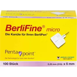 BERLIFINE mikrokanyler 0,25x5 mm, 100 stk