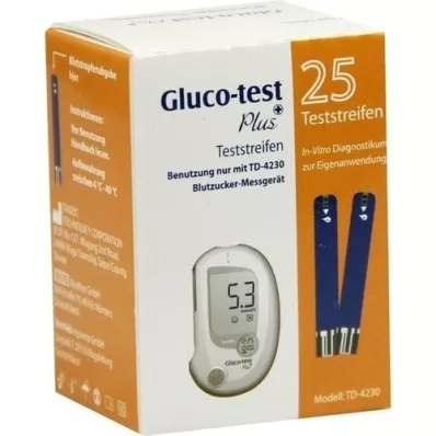 GLUCO TEST Plus blodsukkerstrimler, 25 stk