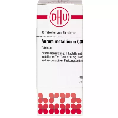 AURUM METALLICUM C 30 tabletter, 80 stk