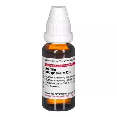 DHU Acidum phosphoricum C 30 Fortynning, 20 ml DHU Acidum phosphoricum C 30 Fortynning, 20 ml