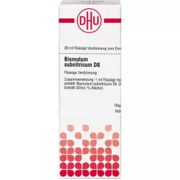 BISMUTUM SUBNITRICUM D 8 fortynning, 20 ml