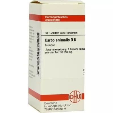CARBO ANIMALIS D 8 tabletter, 80 stk