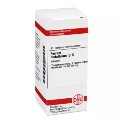 FERRUM METALLICUM D 5 tabletter, 80 stk