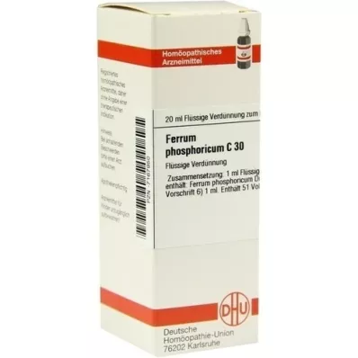 FERRUM PHOSPHORICUM C 30-fortynning, 20 ml