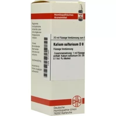 KALIUM SULFURICUM D 8 fortynning, 20 ml