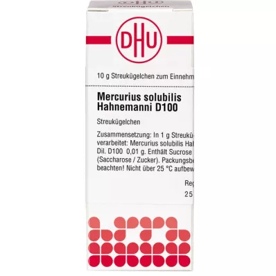 MERCURIUS SOLUBILIS Hahnemanni D 100 globuler, 10 g