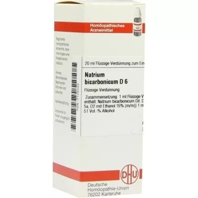 NATRIUM BICARBONICUM D 6 Fortynning, 20 ml