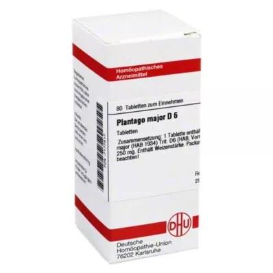 PLANTAGO MAJOR D 6 tabletter, 80 stk PLANTAGO MAJOR D 6 tabletter, 80 stk