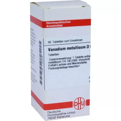DHU Vanadium metallicum D 6 tabletter, 80 stk DHU Vanadium metallicum D 6 tabletter, 80 stk