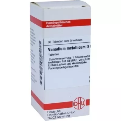 VANADIUM METALLICUM D 6 tabletter, 80 stk