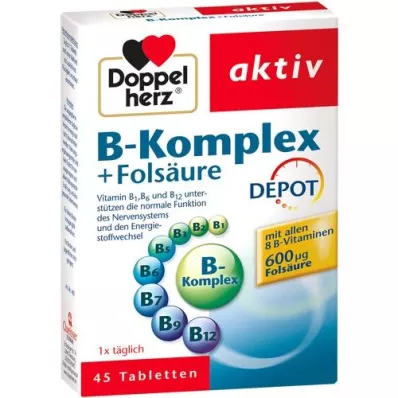 DOPPELHERZ B-kompleks+folsyre tabletter, 45 stk