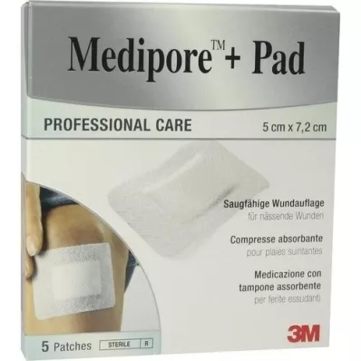 MEDIPORE+Pad 3M 5x7,2cm 3562NP Plaster, 5 stk