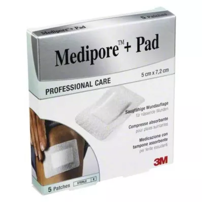 MEDIPORE+Pad 3M 5x7,2cm 3562NP Plaster, 5 stk MEDIPORE+Pad 3M 5x7,2cm 3562NP Plaster, 5 stk