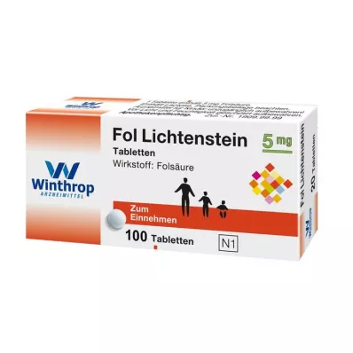 Fol Lichtenstein 5 mg tabletter, 100 stk Fol Lichtenstein 5 mg tabletter, 100 stk