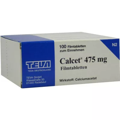 CALCET 475 mg filmdrasjerte tabletter, 100 stk CALCET 475 mg filmdrasjerte tabletter, 100 stk