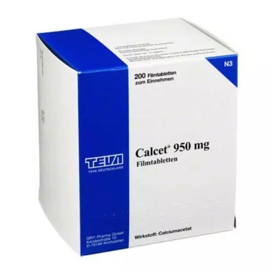 CALCET 950 mg filmdrasjerte tabletter, 200 stk CALCET 950 mg filmdrasjerte tabletter, 200 stk