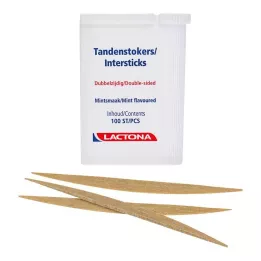 ZAHNHÖLZER Lactona Intersticks mint med dobbel ende, 100 stk