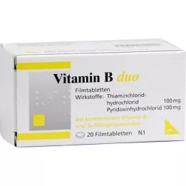 VITAMIN B DUO Filmdrasjerte tabletter, 20 stk