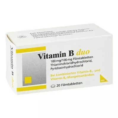 Vitamin B Duo filmdrasjerte tabletter, 20 stk Vitamin B Duo filmdrasjerte tabletter, 20 stk