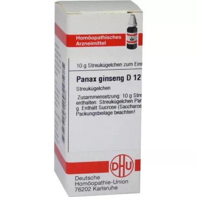 PANAX GINSENG D 12 globuler, 10 g PANAX GINSENG D 12 globuler, 10 g