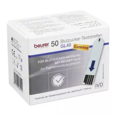 BEURER GL40 blodsukkerteststrimler, 50 stk BEURER GL40 blodsukkerteststrimler, 50 stk